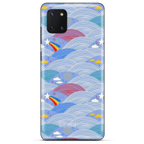 Huawei Y5P Kılıf Pastel Renkler (2) Kabı Mor Beyaz