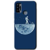İnfinix Hot 9 Play Kılıf HD Desen Baskılı Arka Kapak - Uzay İşçisi