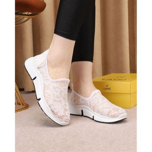 Sela Beyaz Renkli Desenli Yazlık Yürüyüş Ayakkabı Sneakers
