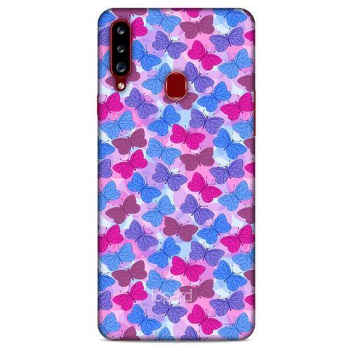 Samsung Galaxy A20s Kılıf Kelebek Etkisi (21) Koruyucu Kapak Yeşil Kırmızı