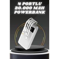 Powerbank Şarj Cihazı 4 Çıkışlı 20.000 Mah Powerbank Kompakt Yüksek Kapasiteli Hızlı Şarj