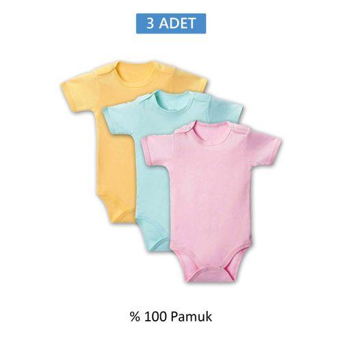 Çok Renkli Yarım Kol Body Zıbın 2-7 YAŞ Çocuklar İçin (3 ADET) Alttan Çıtçıtlı Özel Gereksinimli