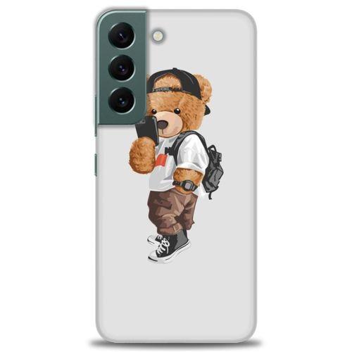 Samsung Galaxy S22 Kılıf HD Baskılı Kılıf - Teddy Bear Cool + Tam Ekran Koruyucu