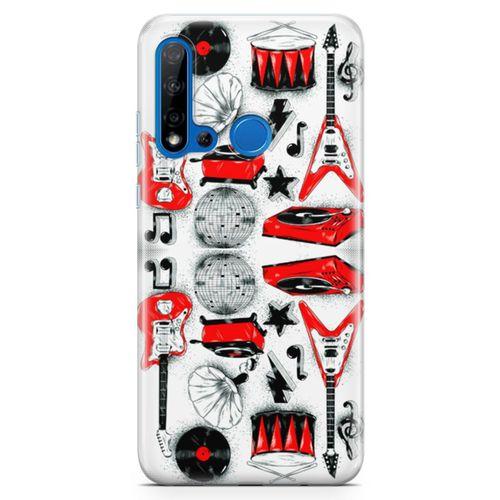Huawei P20 Lite 2019 Kılıf Elektro Gitar Bateri Arka Kapak Koruma Desenli Full Koruyucu