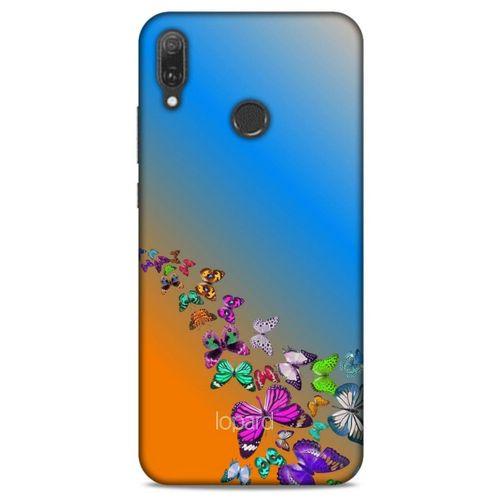 Huawei Y9 2019 Kılıf Kelebek Etkisi (50) Shockproof Kılıf Bordo Pembe