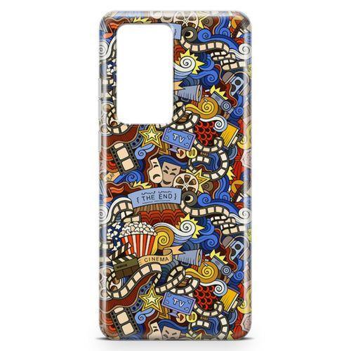 Huawei P40 Pro Kılıf Doodle Sinemasever Arka Kapak Koruma Desenli Full Koruyucu