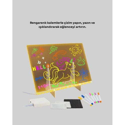 Silinebilir Led Mesaj Tahtası 7 Renkli Kalem Dahil