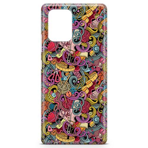 Samsung Galaxy S10 Lite Kılıf Doodle Dikiş Makinesi Arka Kapak Koruma Desenli Full Koruyucu