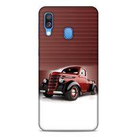 Lopard Samsung Galaxy A40 Uyumlu Kılıf PickUpX (47) Crystal Flex Kılıf Metalik Kırmızı