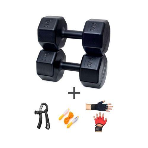 Ps Spor 8 Kg Dambıl Set 8kg 2 Adet Dambıl +body Eldiven Sayaçlı Ayarlanabilir El Yayı Ve Atlama İpi