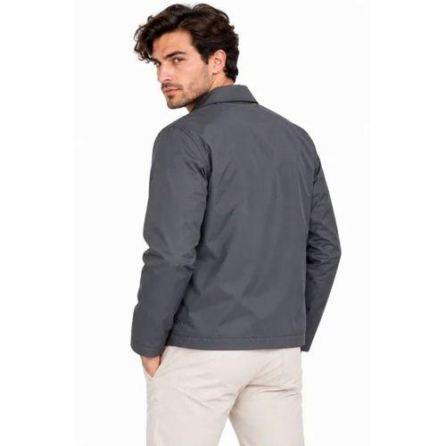 Erkek Su İtici Rüzgar Keser Astarlı Tam Fermuarlı 4 Mevsim Regular Fit Mont Ceket - Füme