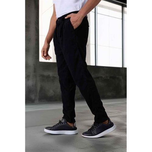 Eric Relax Fit Yarım Fermuar Polo Yaka Selanik Sweatshirt Bordo - Roy Kadife Beli Lastikli Jogger Pantolon Siyah