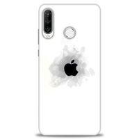 Huawei P30 Lite Kılıf HD Baskılı Kılıf - Siyah Elma + Tam Ekran Koruyucu