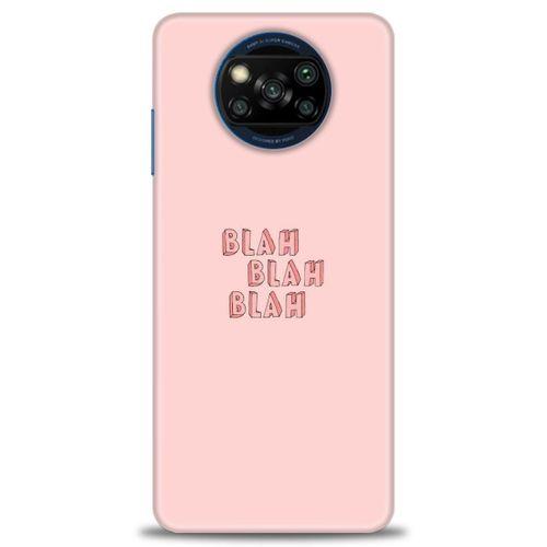 Xiaomi Poco X3 Pro Kılıf HD Baskılı Kılıf - Blah Blah + Tam Ekran Koruyucu
