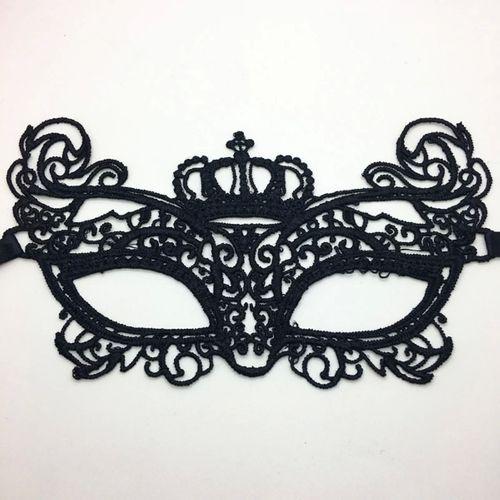 Siyah Renk Dantel Kesim Dantel İşlemeli Balo Parti Maskesi 9 No