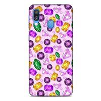 Samsung Galaxy A40 Kılıf Baskılı Özel Seri Taşlı (50) Shockproof Kılıf