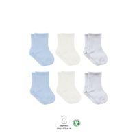 Bistyle Basic Penye Soket Çorap 6'Lı BS10101B Mavi Ekru Gri