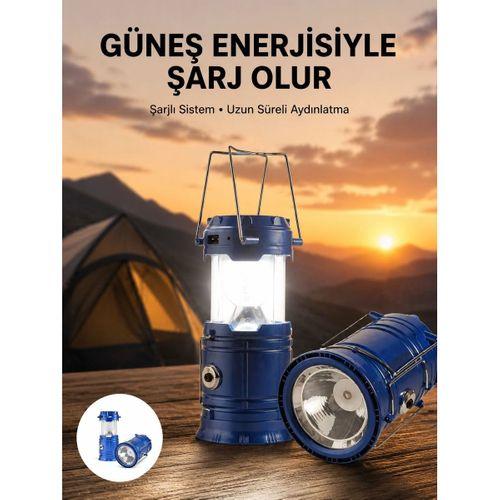 Kamp Feneri Şarj Edilebilir Güneş Enerjili Işıldak Usb