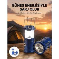 Kamp Feneri Şarj Edilebilir Güneş Enerjili Işıldak Usb