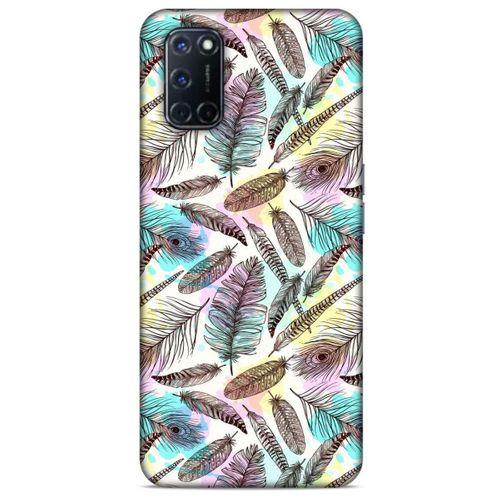 Oppo A92 Kılıf Desenli Özel Seri Tüyler (2) Kabı