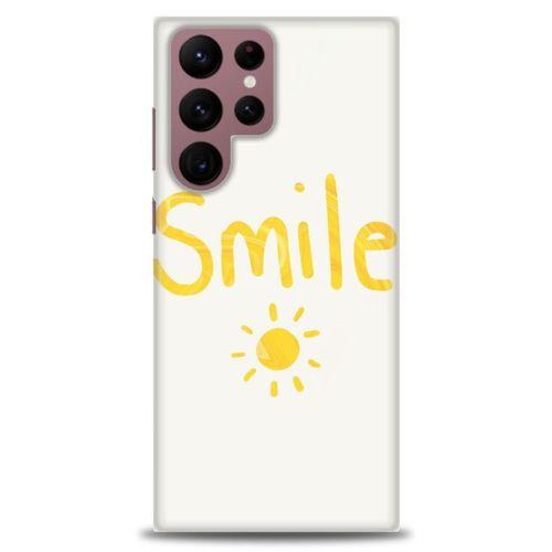 Samsung Galaxy S22 Ultra Kılıf HD Baskılı Kılıf - Smile Güneş + Tam Ekran Koruyucu