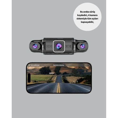 Gps’li 4 Kameralı Araç İç Dış Kayıt Sistemi 1080p Wifi Destekli