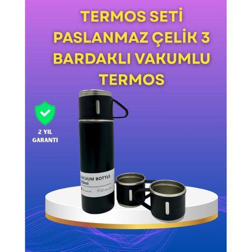 Çelik Termos Bardak Seti | 500 Ml Kapasite, Kaymaz Taban, Hediye Kutulu