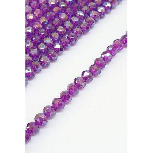 Janjanlı Mor Kristal Boncuk 6 Mm