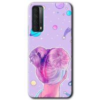 Huawei P Smart 2021 Kılıf Baskılı Kapak - Uzaylı Kız +Tam Kaplayan Mat Seramik