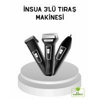 İnsua 3 Başlıklı Profesyonel Tıraş Makinesi – Sıfır Kesim, Hassas Başlık, Güçlü Motor