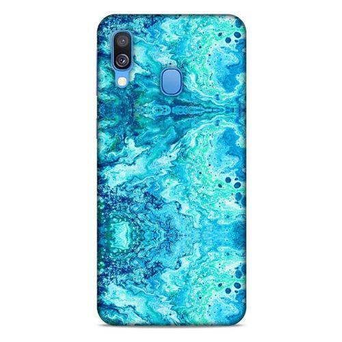 Mermer Desenli (36) Tema Glitter Kılıf Deniz Mavisi Samsung Galaxy A40 Kılıf