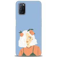 Oppo A72 Kılıf HD Baskılı Kılıf - Beyaz Saçlı Kız + Tam Ekran Koruyucu