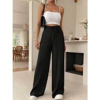 Kadın Yüksek Bel önden Bağlamalı Geniş Kesim Keten Pantolon