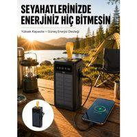 Taşınabilir Güneş Panelli Powerbank Çoklu Cihaz Şarj Destekli Yeni Nesil