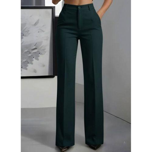 Kadın Yüksek Bel Cepli Ithal Krep Pantolon