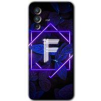 Potkal Hediye Fabrikası Vivo V23 5G Kılıf HD Desen Baskılı Arka Kapak - Dark Neon Yaprak F Harfi