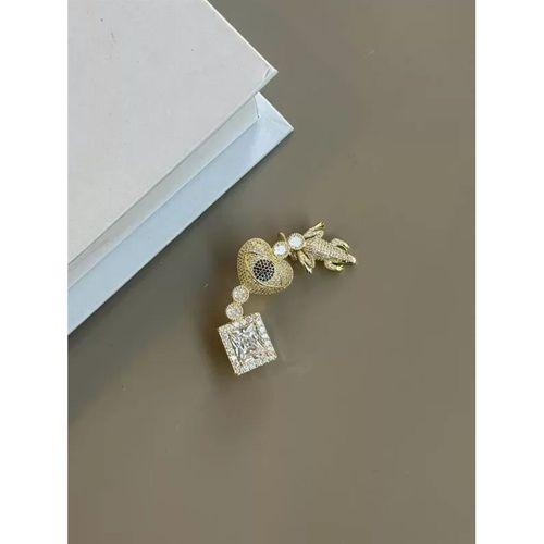 Taşlı Kıkırdak Küpe - Altın