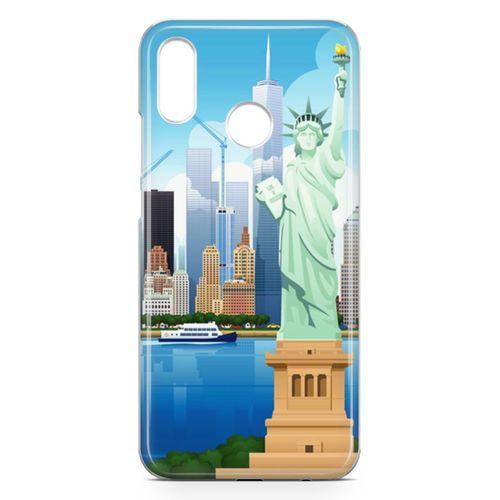 Huawei Nova 3e Kılıf Özgürlük Heykeli Newyork Arka Kapak Koruma Desenli Full Koruyucu