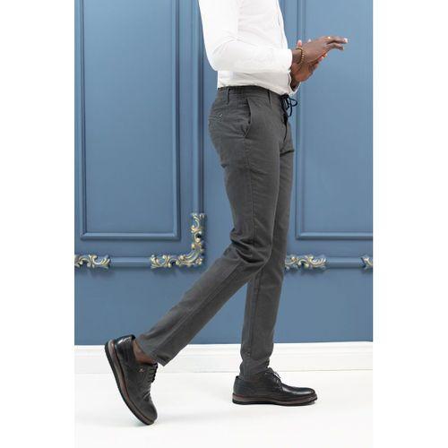 Slimfit Beli İplikli Pamuklu Gabardin Kışlık Jogger Pantolon