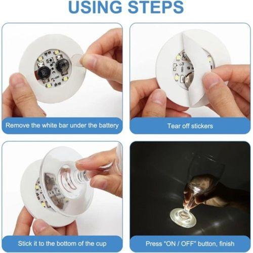 Işıklı Yapışkanlı Bardak Altı Aparatı Ledli 3 Modlu