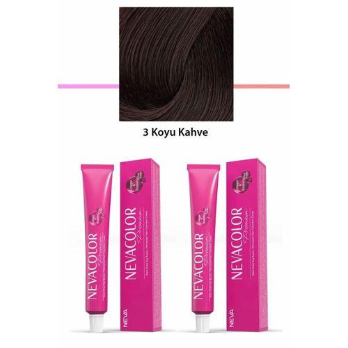 2 li Set Premium 3 Koyu Kahve - Kalıcı Krem Saç Boyası 2 X 50 g Tüp