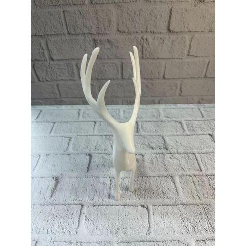 Geyik Figürü Beyaz Modern Salon Ve Raf Dekoru