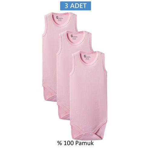 Pembe Askılı Body Zıbın 2-7 YAŞ Çocuklar İçin (3 ADET) Alttan Çıtçıtlı Özel Gereksinimli