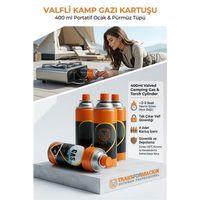 4 adet Valfli Kamp Gazı Kartuşu 400 ml - Portatif Ocak & Pürmüz Tüpü 723213