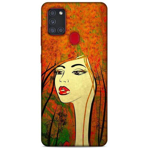 Lopard Samsung Galaxy A21s Uyumlu Kılıf Sürreal Yüzler ♀ (30) Silicone Case Desenli