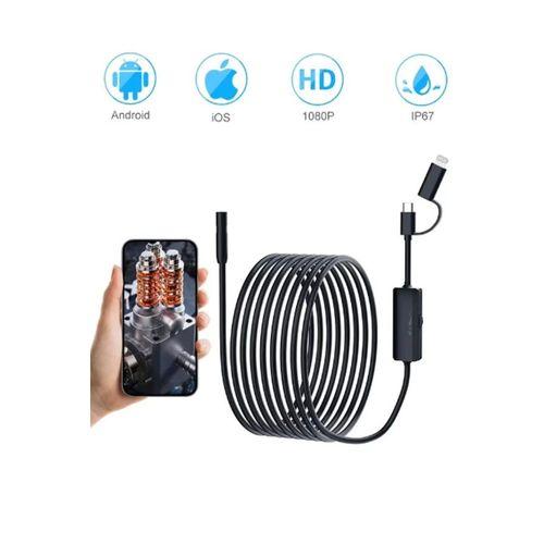 Endoskop Yılan Video Kamera Ios Ve Android Uyumlu Led’li 10 Metre 8 Mm Sert Kablo 2mp
