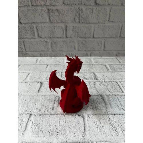 12 Cm Kırmızı Ejderha Figürü Koleksiyonluk Dekoratif Biblo