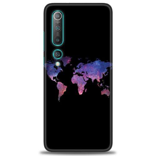 Xiaomi Mi 10 Kılıf HD Baskılı Kılıf - Dünya Haritası + Tam Ekran Koruyucu