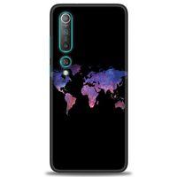 Xiaomi Mi 10 Kılıf HD Baskılı Kılıf - Dünya Haritası + Tam Ekran Koruyucu