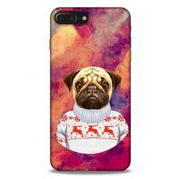 Apple Iphone 8 Plus Kılıf Köpek Kıyafetleri (6) Silikon Kılıf Pug Kazak